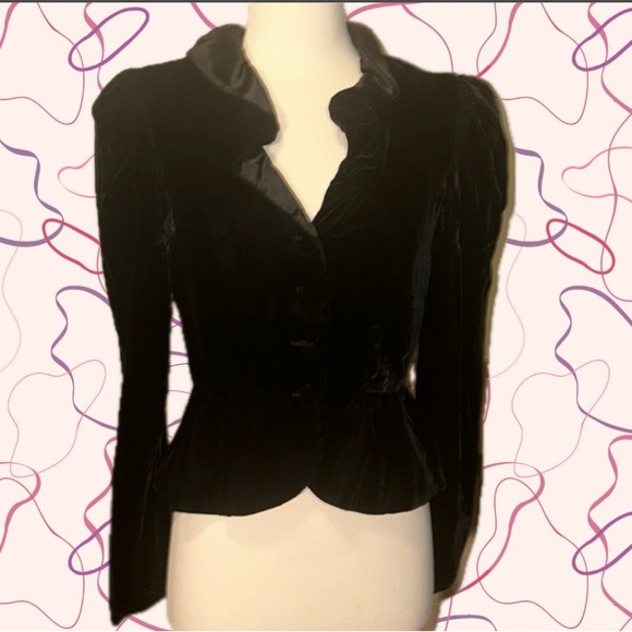 EUC Harry Acton for Party Collectibles sz 6 Women’s Black Velvet Blazer - Picture 1 of 7